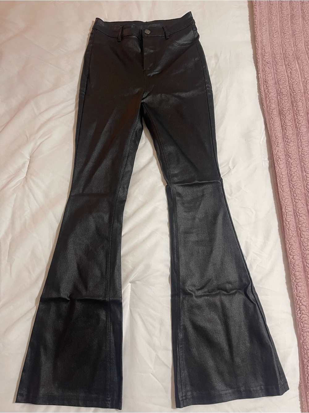 Flared leather pants
